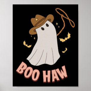 Poster Boohaw Ghost Halloween Cowboy Cowboy Costume Retr