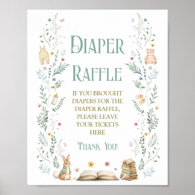 Poster Book Baby Shower Diaper Raffle  (Frente)