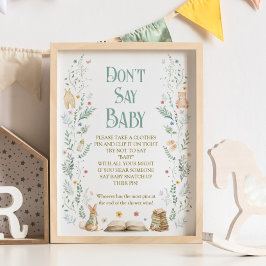Poster Book Baby Shower Don't Say Baby Game