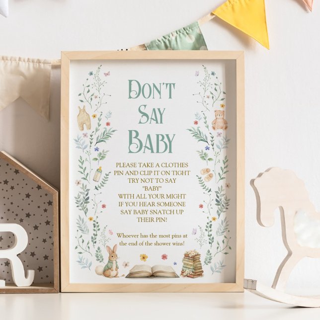 Poster Book Baby Shower Don't Say Baby Game (Criador carregado)