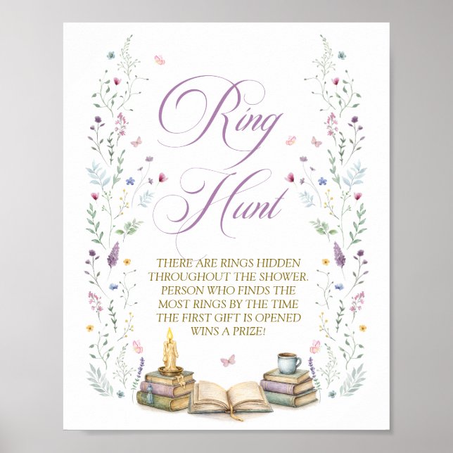 Poster Book Bridal Shower Ring Hunt Game (Frente)