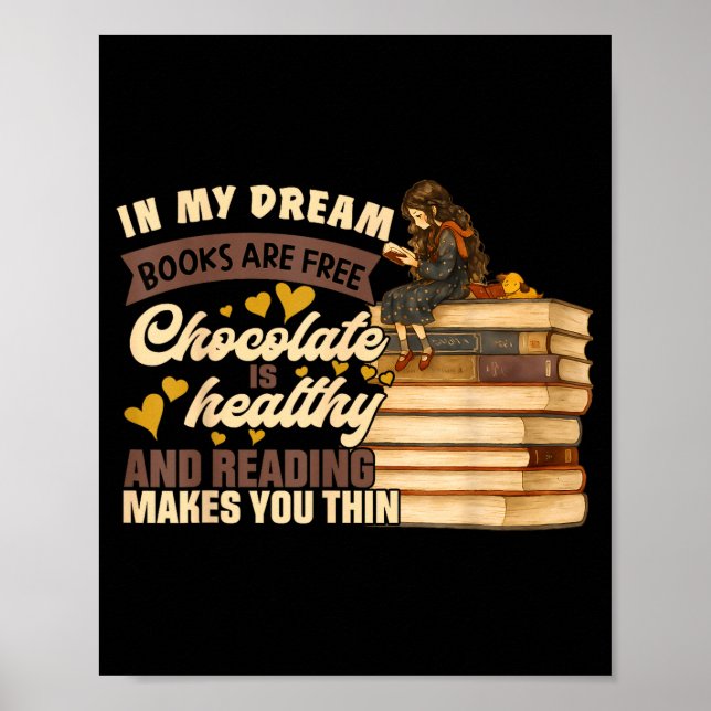 Poster Book Lover Gift Reading Gift Sweet Chocolate Lover (Frente)