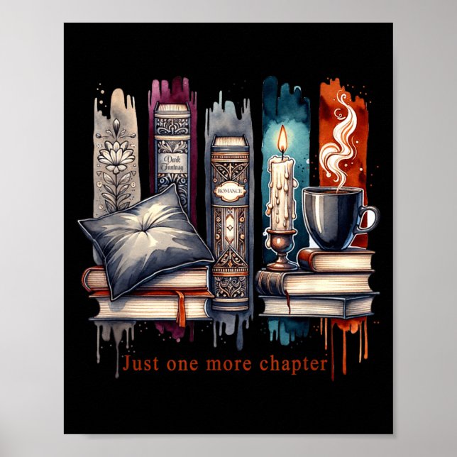 Poster Book Lover, Just One More Chapter Funny Gift Men,  (Frente)