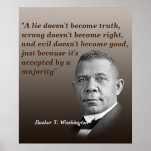 Poster Booker T. Citação De Washington Sobre A Verdade,