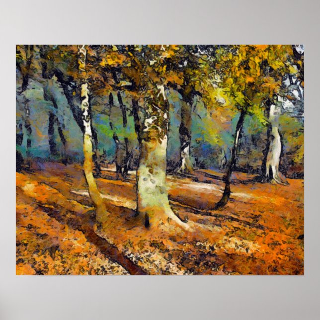 Pôster Booker Woods e derramares leves ao redor das árvor (Frente)