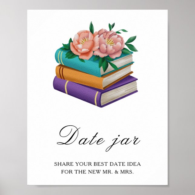 Poster Books bridal shower - date night ideas (Frente)
