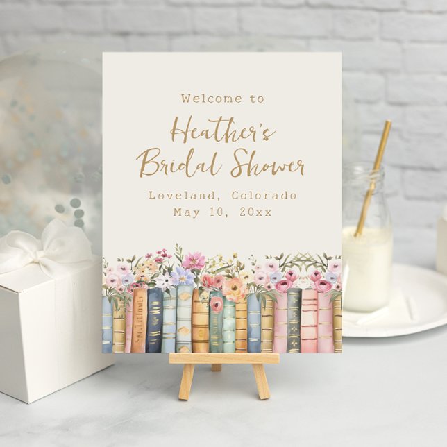 Poster Books de novo capítulo bem-vindo (A New Chapter Wildflower Books Welcome Poster by Painted Paperie
)