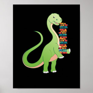 Poster Books Dino Reading Book Literature
