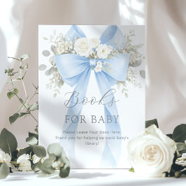 Poster Books for baby Blue Coquette Bow Baby Shower