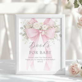 Poster Books for baby Pink Coquette Bow Baby Shower