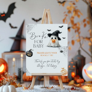 Poster Books Pequeno Chá de fraldas de Boas Halloween