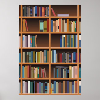 Pôster Bookshelf Alto Ilustrado
