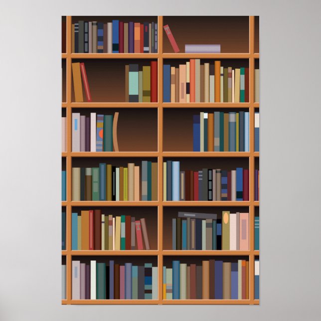 Pôster Bookshelf Alto Ilustrado (Frente)
