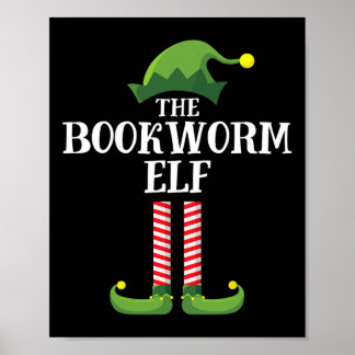 Poster Bookworm Elf Matching Family Group Christmas Party