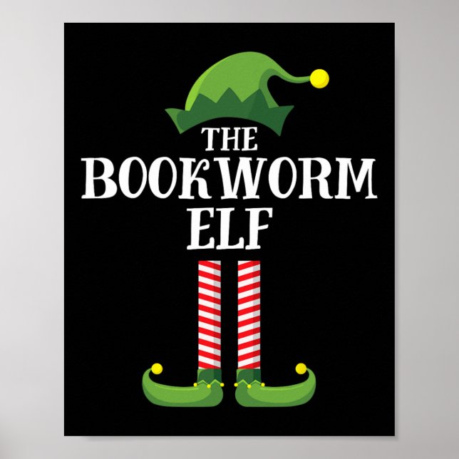 Poster Bookworm Elf Matching Family Group Christmas Party (Frente)