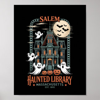 Poster Bookworm Halloween Shirt Haunted Library