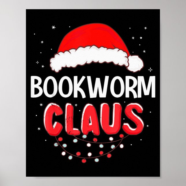 Poster Bookworm Santa Claus Christmas Matching Costume  (Frente)