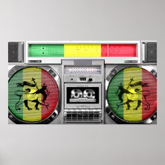 Pôster boombox de reggae
