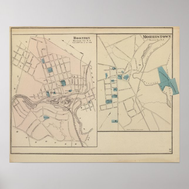 Pôster Boonton, Morristown, NJ (Frente)