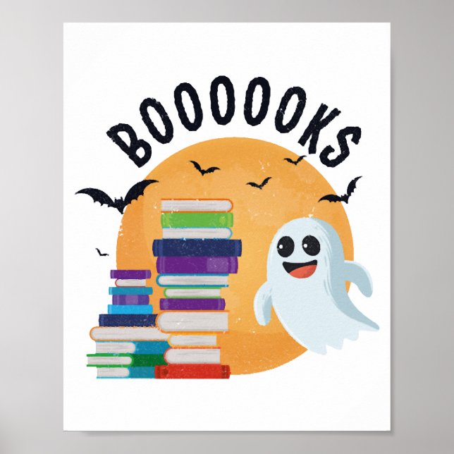 Poster Boooooks Halloween, Booooks Cute Halloween    (Frente)