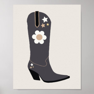 Poster Boot 04 Preto E Creme