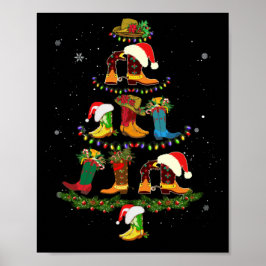 Poster Boot Christmas Tree Line Dance Funny Dancing Boots