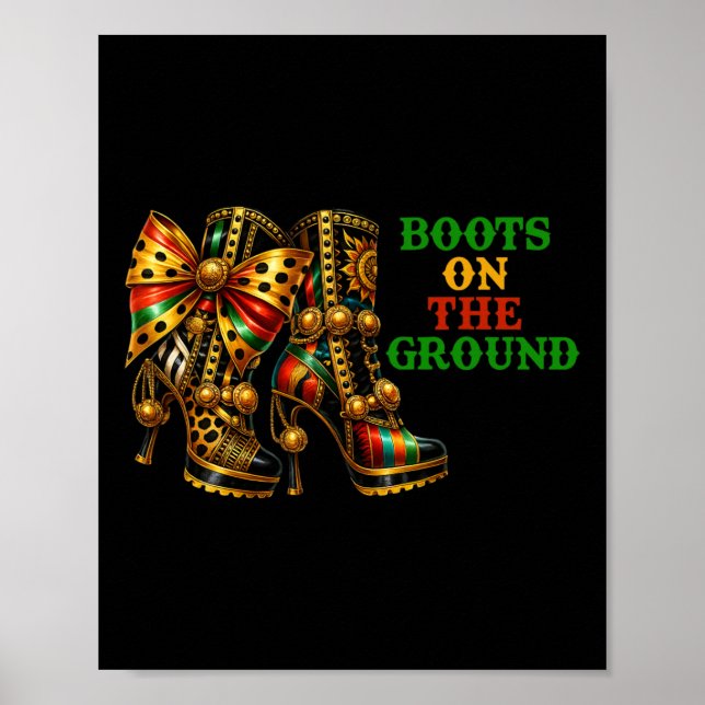 Poster Boot No Ground Western Cowboy Boots Juneteent (Frente)