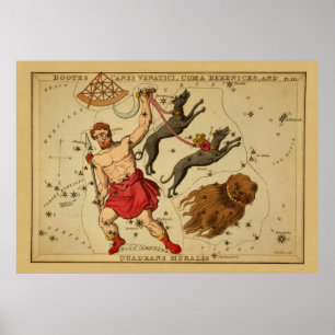 Pôster Boötes - imagem astronômica da carta de estrela 