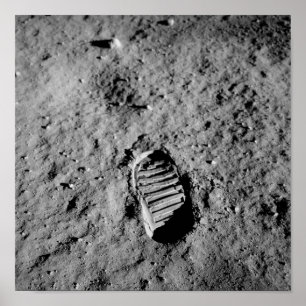 Poster Bootprint On The Moon - Apollo 11 - 1969