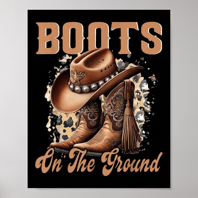 Poster Boots On Ground Boot Cowboy Western (Frente)