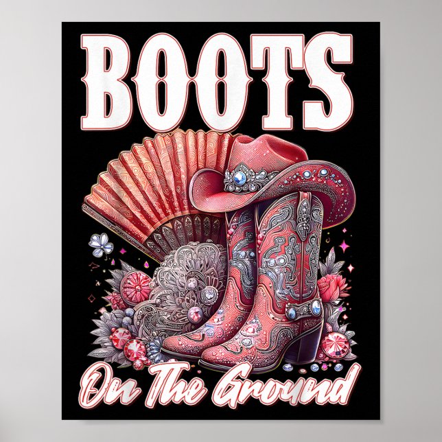 Poster Boots On Ground Boot Cowboy Western Cowgirl Me (Frente)
