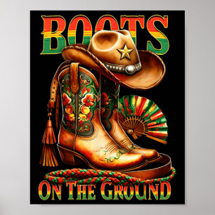 Poster Boots On Ground Boot Juneteenésimo Negra Cowgirl