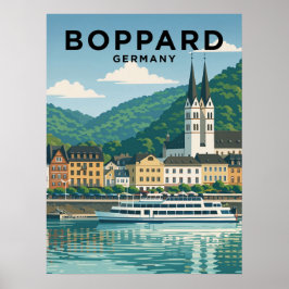 Poster Boppard Alemanha Viagens Antigas