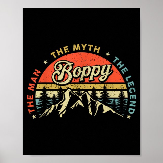 Poster Boppy Man Myth Legend Funny Father's Day Grandpa M (Frente)