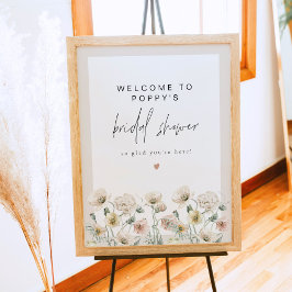 Poster BoPPY Rustic Chá de panela Wildflower Welcome