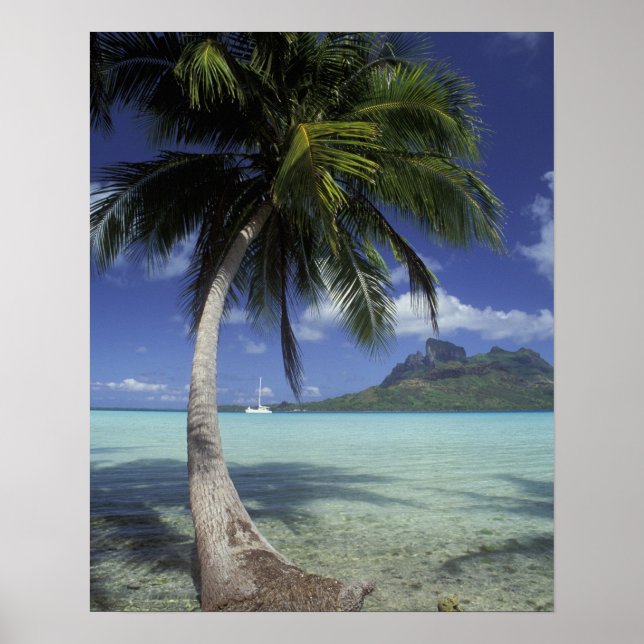 Poster Bora Bora, Polinésia Francesa Mt. Otemanu visto (Frente)