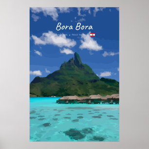 Poster Bora Bora, Polinésia Francesa - Resort de Praia