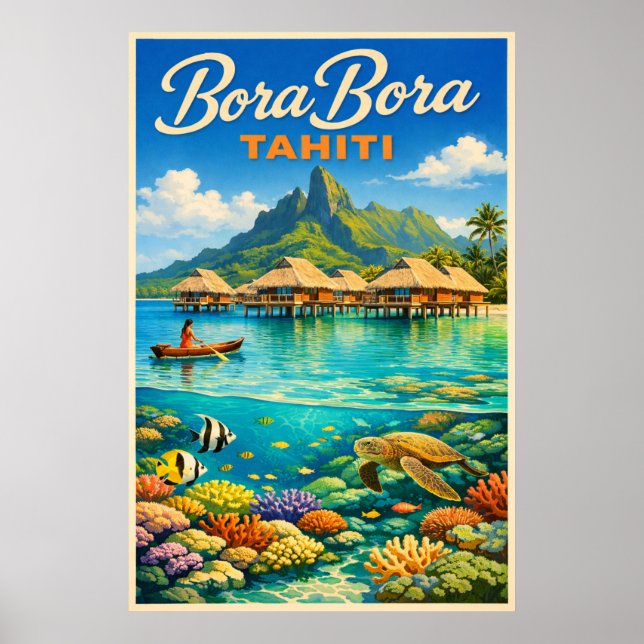 Poster Bora Bora Taiti - Viagens Clássicas (Frente)