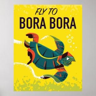 Poster Bora Bora viagens vintage