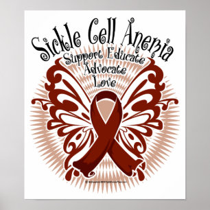 Poster Borboleta 3 da anemia da célula falciforme