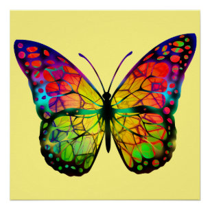 PÔSTER BORBOLETA ABSTRATA