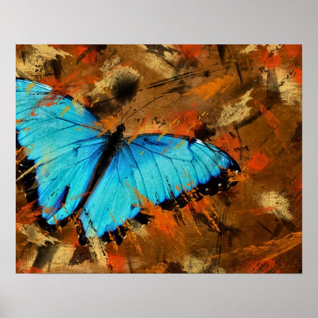 Pôster Borboleta Abstrata (Frente)