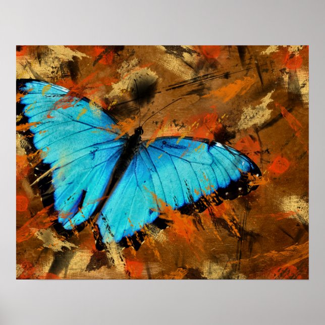 Pôster Borboleta Abstrata (Frente)