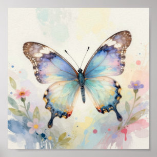 Poster Borboleta Aquarela
