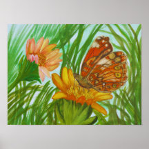 borboleta aquarela no jardim