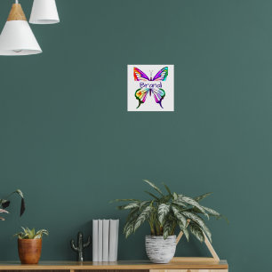 Poster Borboleta aquarela personalizada