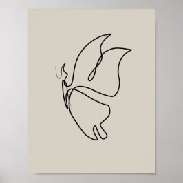 Poster borboleta arte pastel cores minimalista arte desig