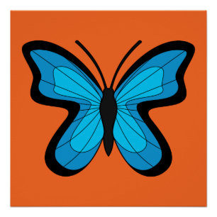 Pôster Borboleta Azul