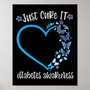Poster Borboleta Azul Apenas Curta Em Novembro O Diabetes