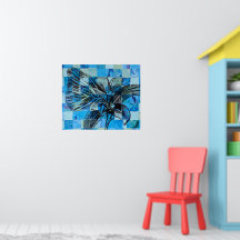 Borboleta azul-mosaico